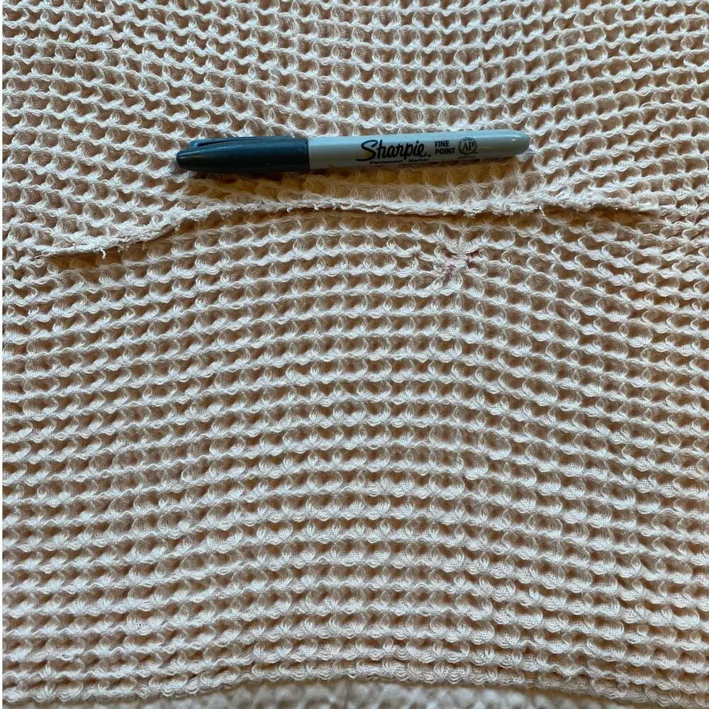 BOLL & BRANCH Waffle Bed Blanket King/Cal King, Blush Organic Cotton *FLAWED*